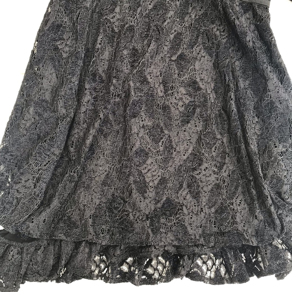Free People || Black Lace Ruby Mini Dress Size M - Picture 6 of 8